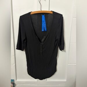Kit And Ace Black Raw Hem Cashmere
Blend Shirt